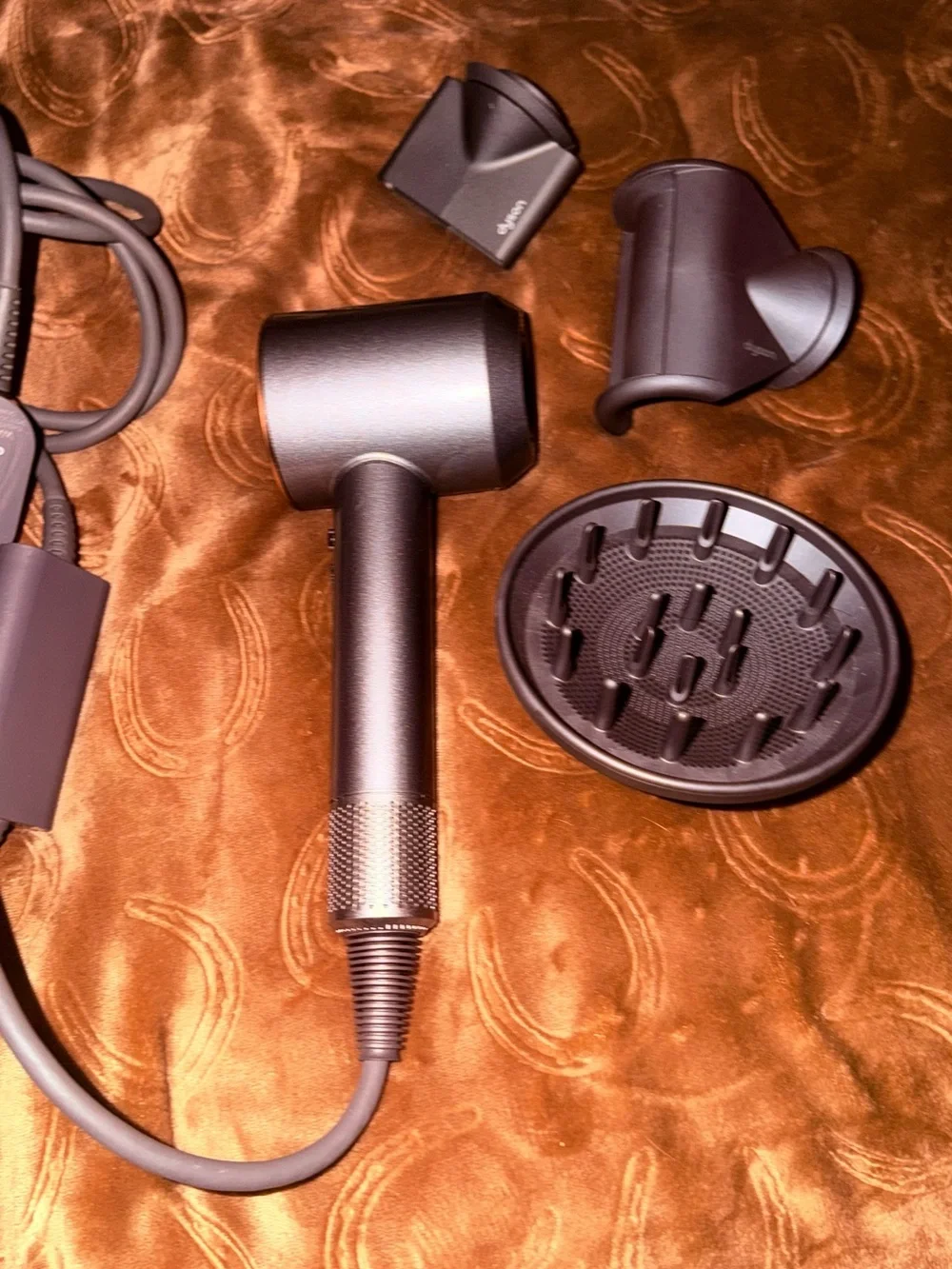 Dyson Supersonic Hair Dryer in Iron/Silver with Attachments